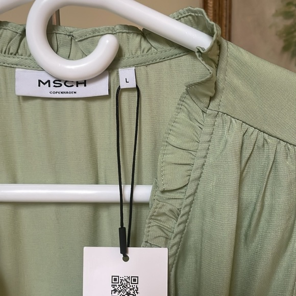 NWT -- MSCH Copenhagen - Elysee LS Shirt Dress sz L (US size 8) - light green - Picture 6 of 12